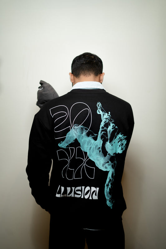 TURQUOISE SMOKE ILLUSION - SWEATSHIRT